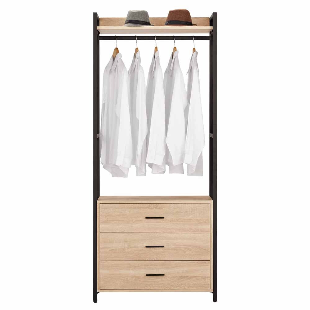 裴拉2.7尺開放式三抽衣櫃