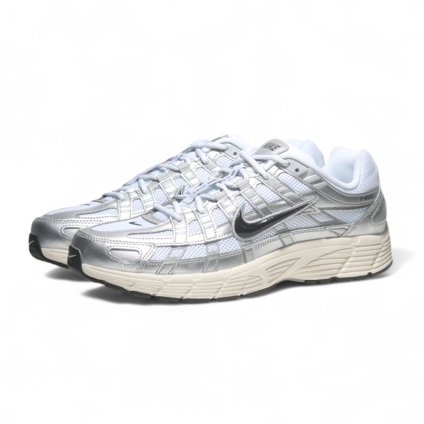 NIKE 慢跑鞋 P-6000 新液態銀 銀黑勾 復古鞋 男 CD6404-105