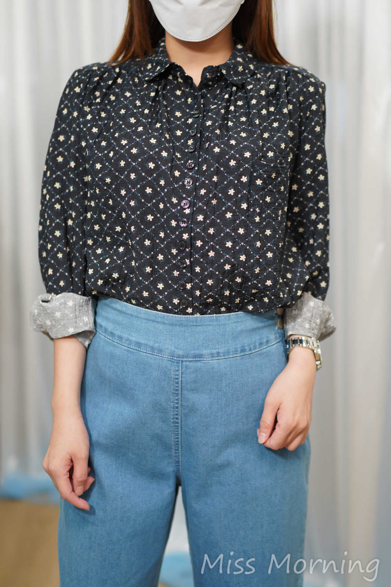 高質靚料碎花上衣(14765)