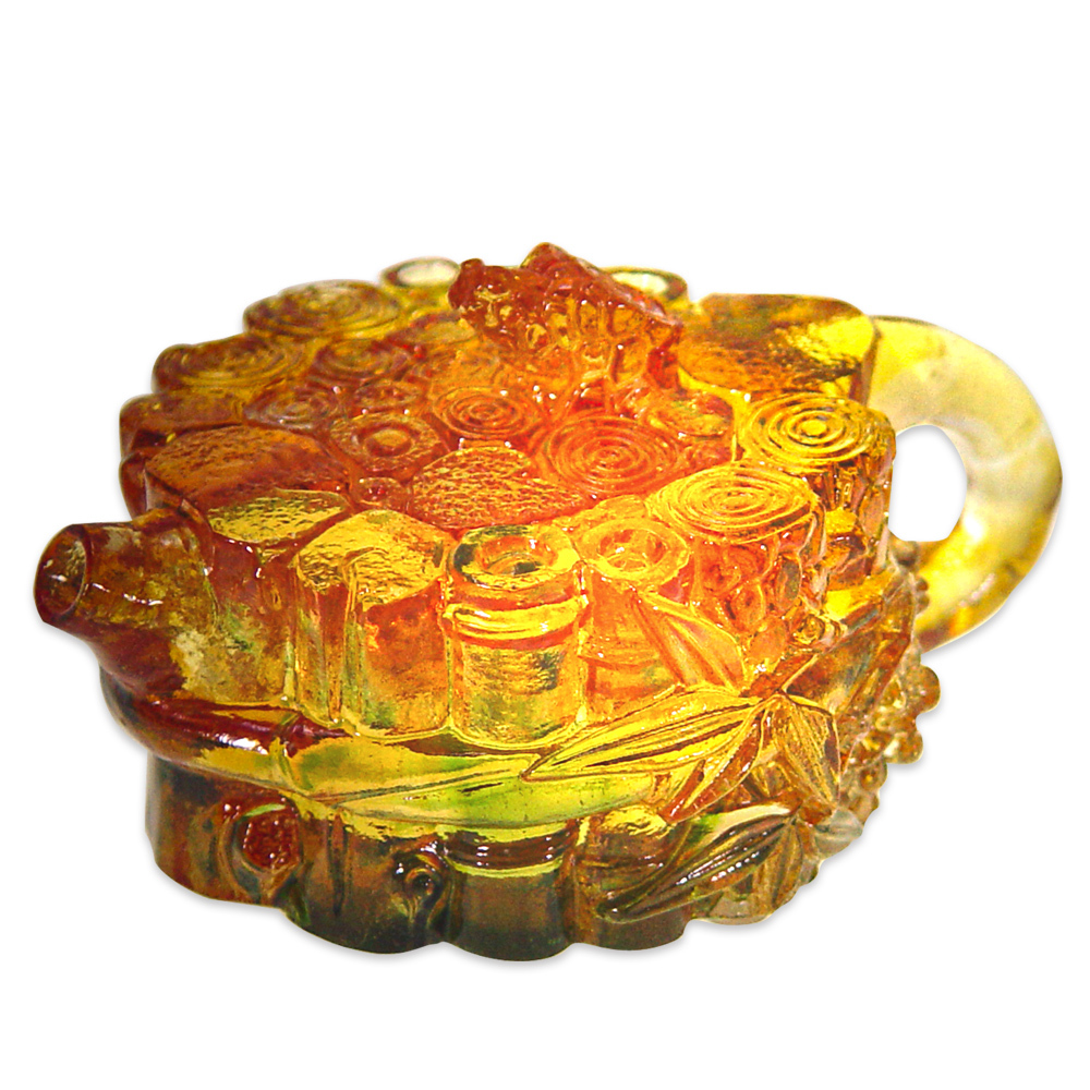 居家開運珍藏琉璃壺｜松竹梅藝術茶壺 吉祥擺件送禮首選