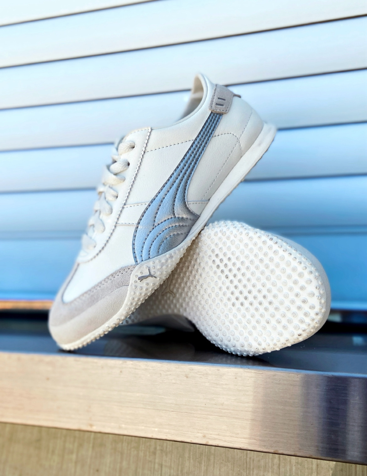 女鞋 PUMA BELLA UT LEA 白銀 皮革 薄底 復古 緩震 運動鞋 休閒鞋【405256-02】