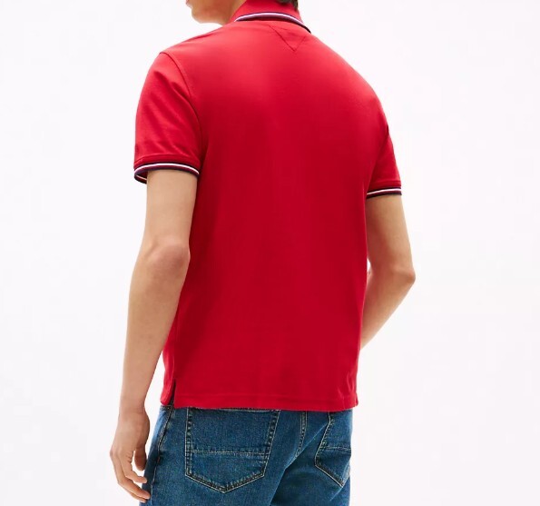 [S] TOMMY HILFIGER REGULAR FIT TOMMY WICKING POLO,RED, 78JA019-600 [FINAL SALE] (STH710)