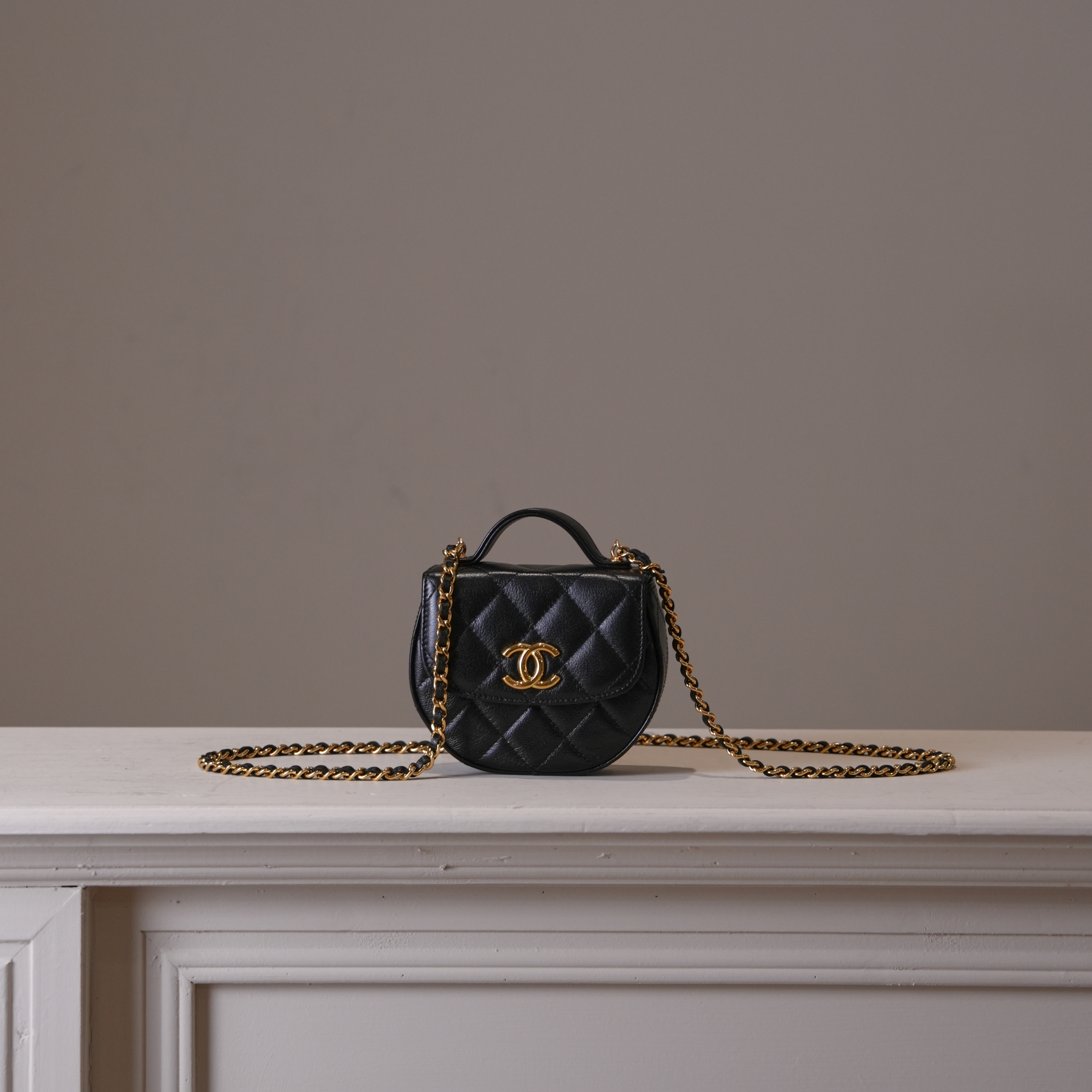 Chanel 黑色mini 手柄馬鞍包