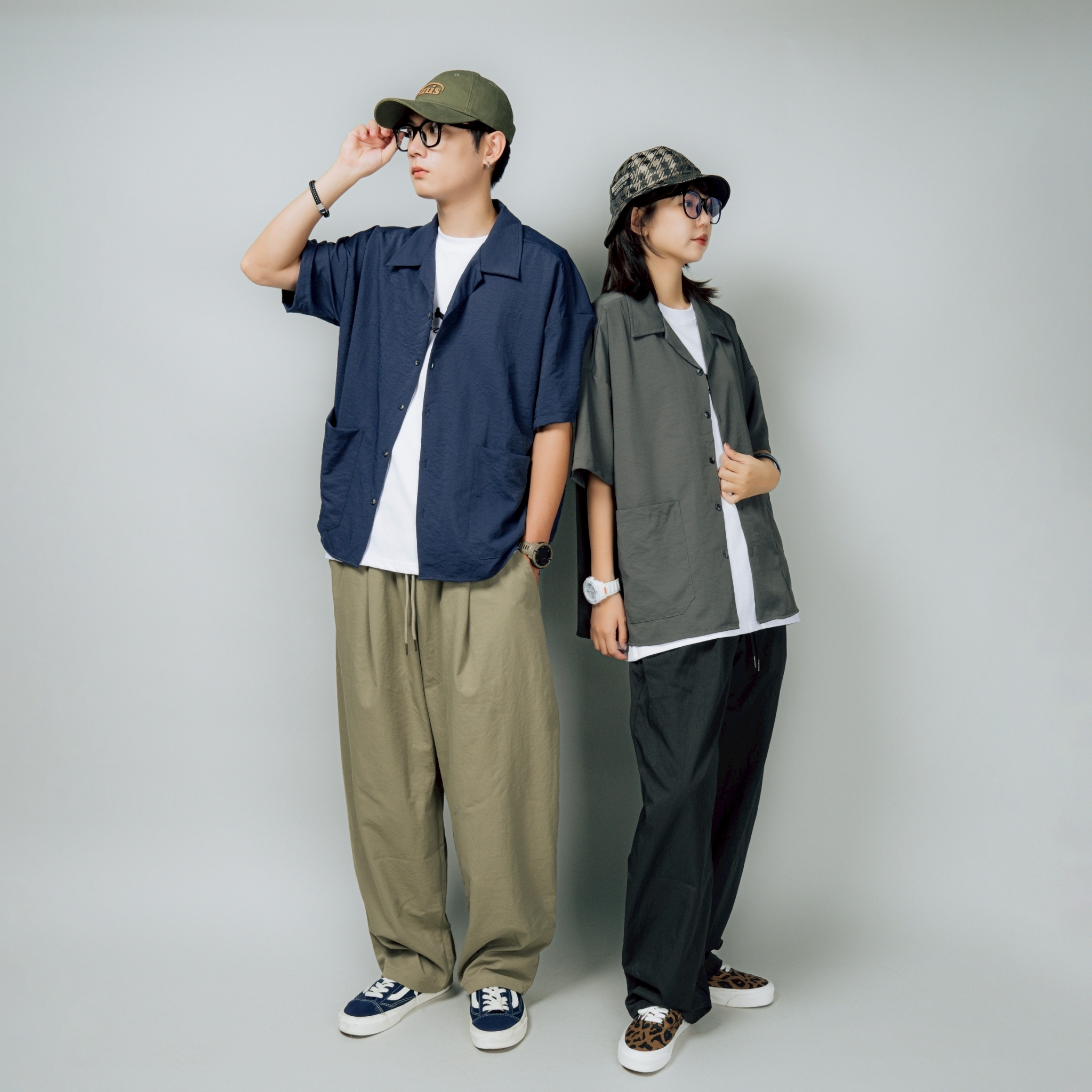 #預購 SBG 日系寬鬆打折長褲 V0001 兩色