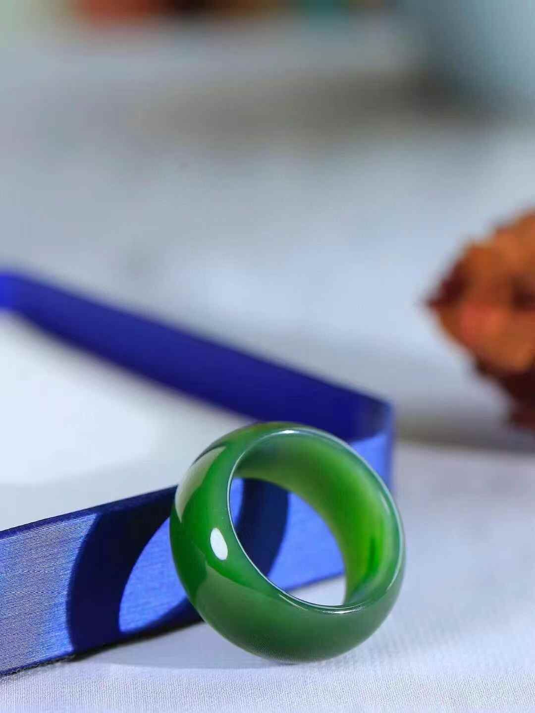 和田玉碧玉古韻扳指 (內徑圈口 21mm),天然和田玉軟玉