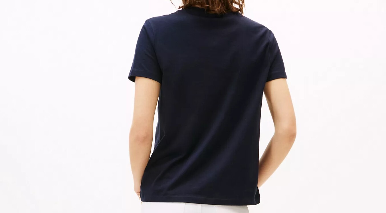 [S] TOMMY HILFIGER WOMEN'S ORAGANIC COTTON T-SHIRT,NAVY, 76J4888-410 (STH864)