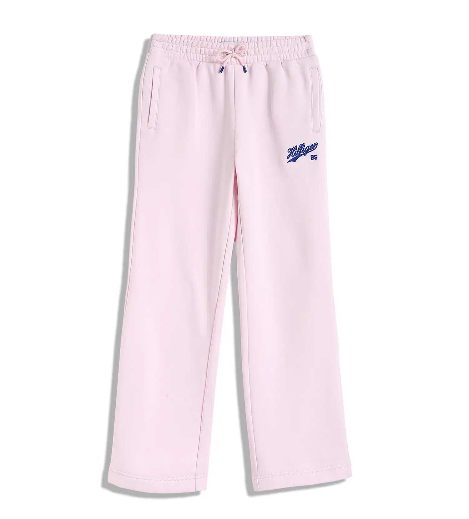 [S] TOMMY HILFIGER PINK KIDS SCRIPT LOGO WIDE LEG SWEATPANTS, 71J4574-650 (STH1098)
