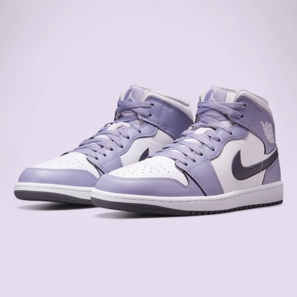 NIKE 休閒鞋 AIR JORDAN 1 MID 灰紫色 AJ1 中筒 男 DQ8426-145