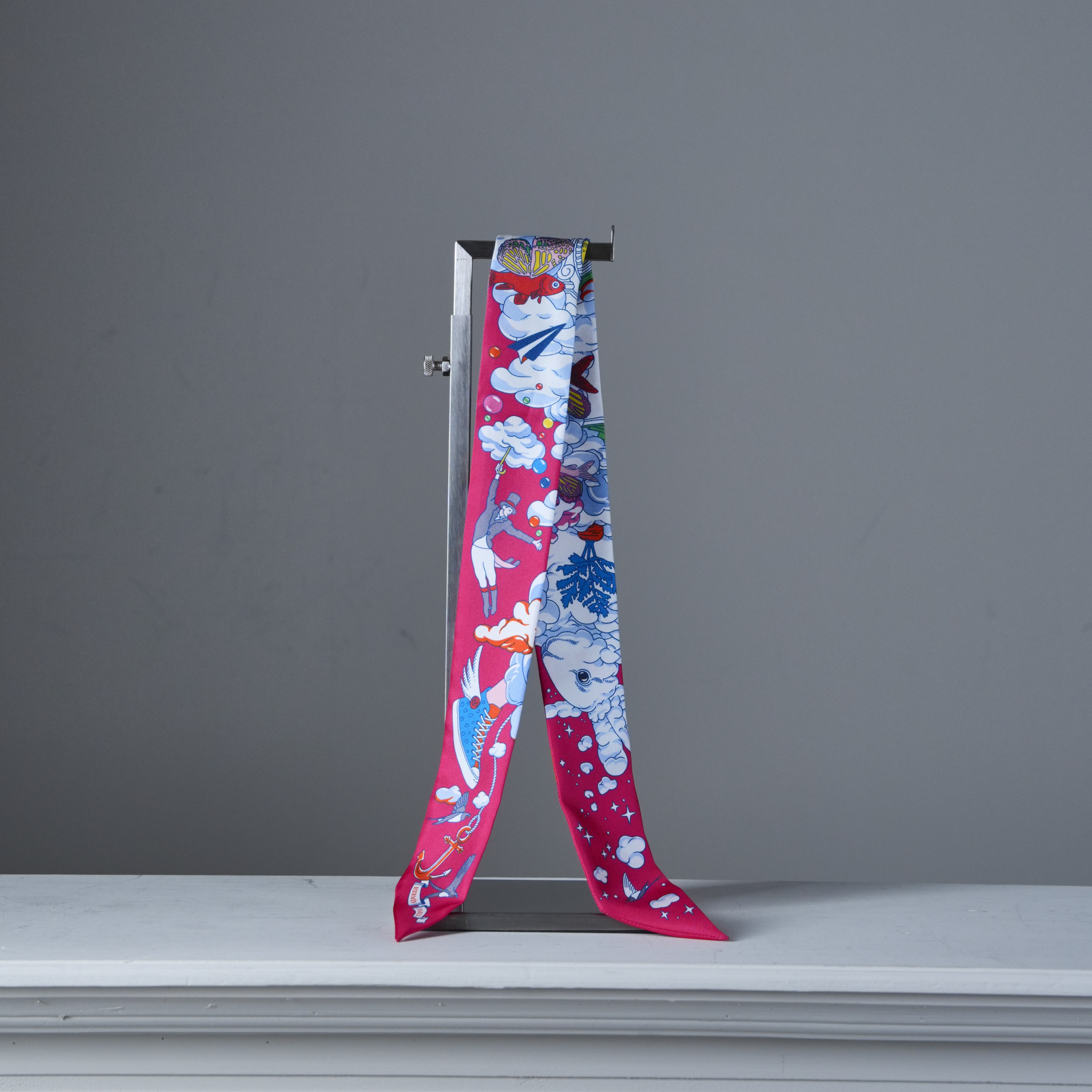 Hermes 萬象雲間桃紅色TWILLY