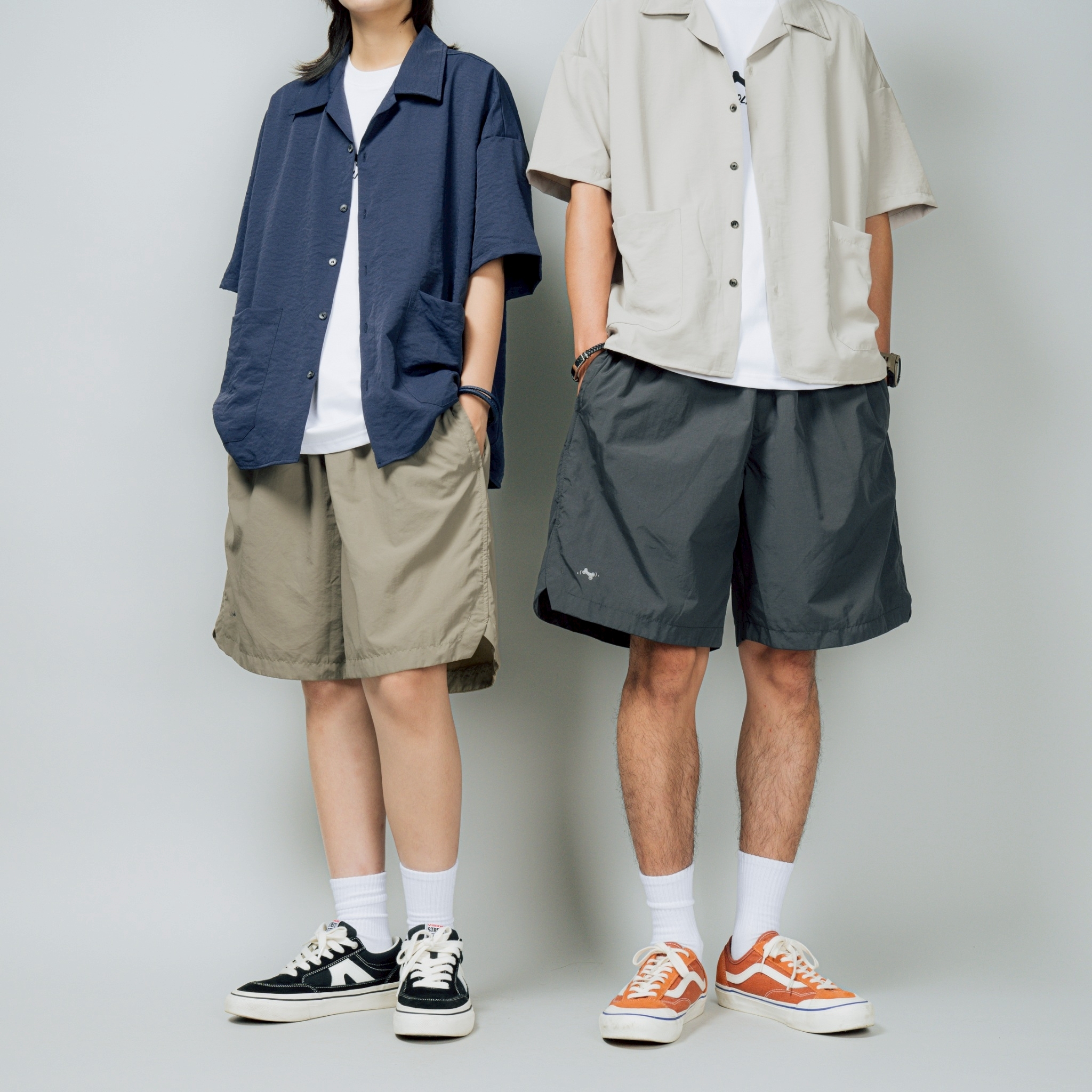 #預購 SBG 寬鬆狗骨頭刺繡開叉短褲 SB0507 三色