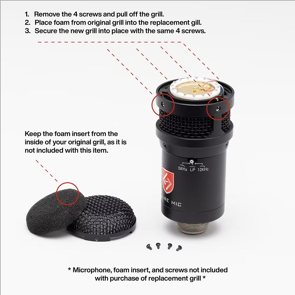 Lauten Audio Snare Mic and Tom Mic Front Grill Replacement