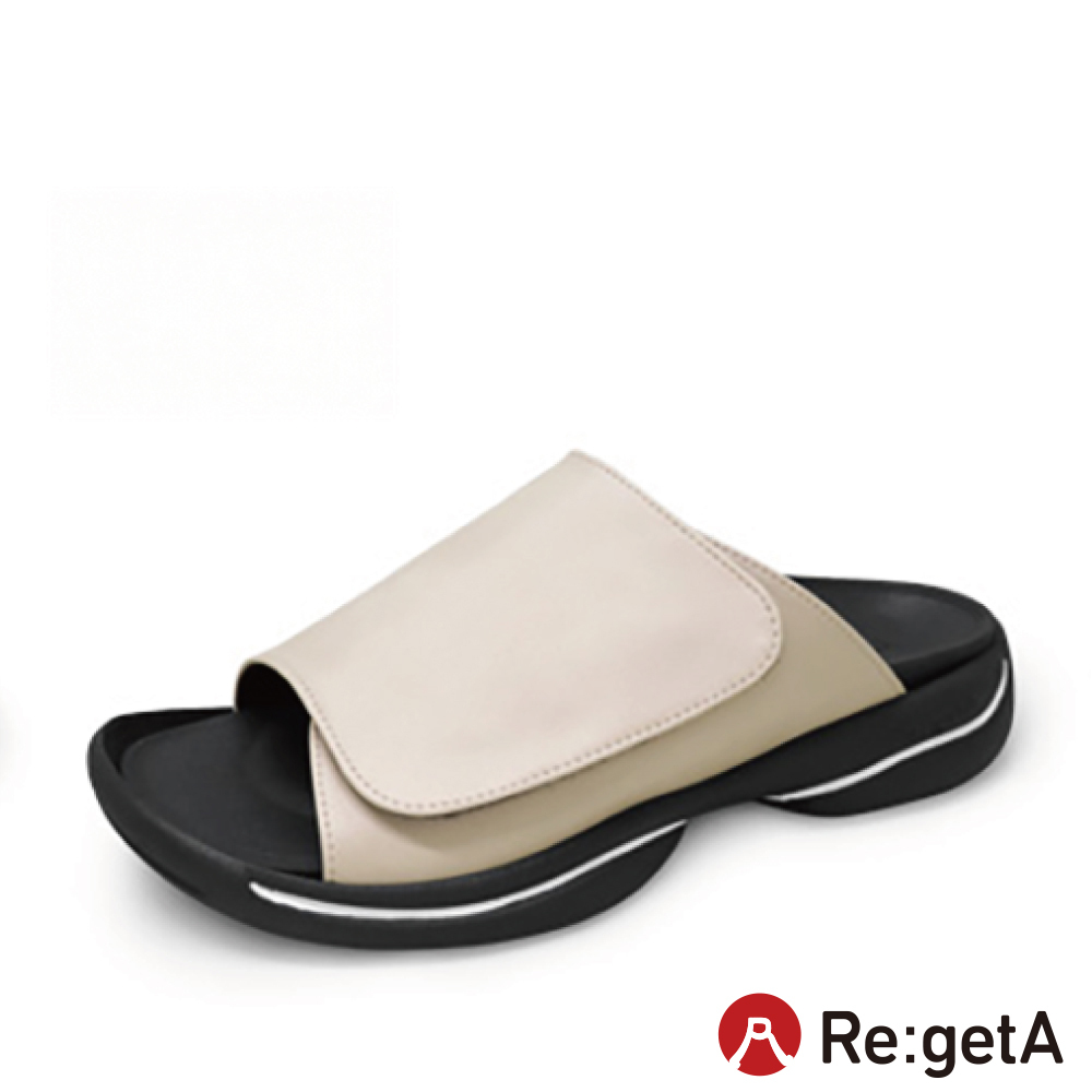 大阪樂步健康鞋 Re:getA魔鬼氈低跟輕量涼鞋RE3098(IVO-象牙白)