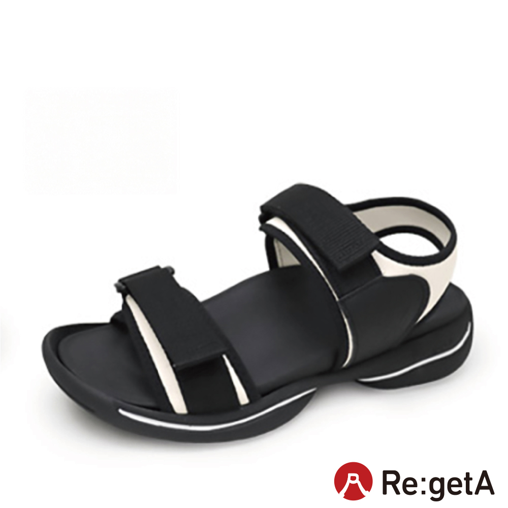 大阪樂步健康鞋 Re:getA輕量運動風魔鬼氈後帶涼鞋RE3099(WHT-白色)