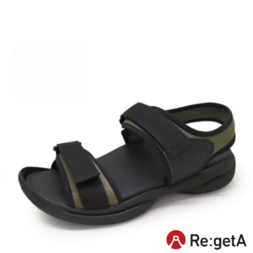 大阪樂步健康鞋 Re:getA輕量運動風魔鬼氈後帶涼鞋RE3100(KHA-卡其色)