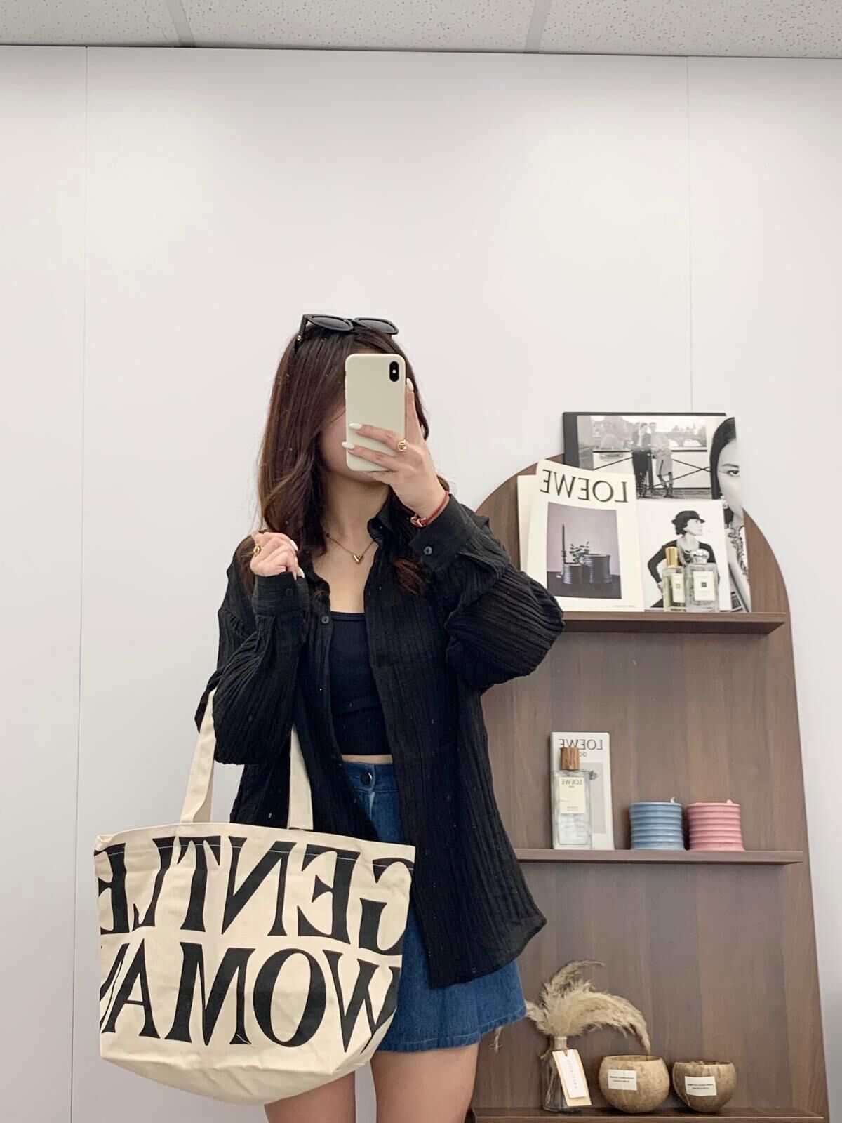 Gentle Woman Canvas Tote Bag(Ivory)