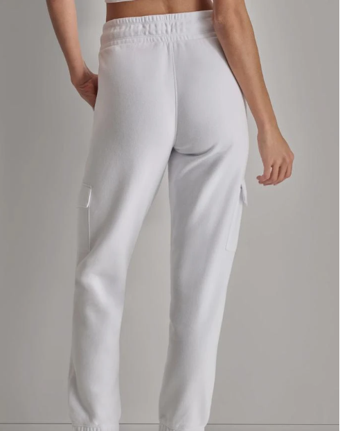 [S] DKNY MINI STUD LOGO JOGGER WITH CARGO POCKETS,WHITE, DP4P3504-WHT [FINAL SALE] (SD1091)