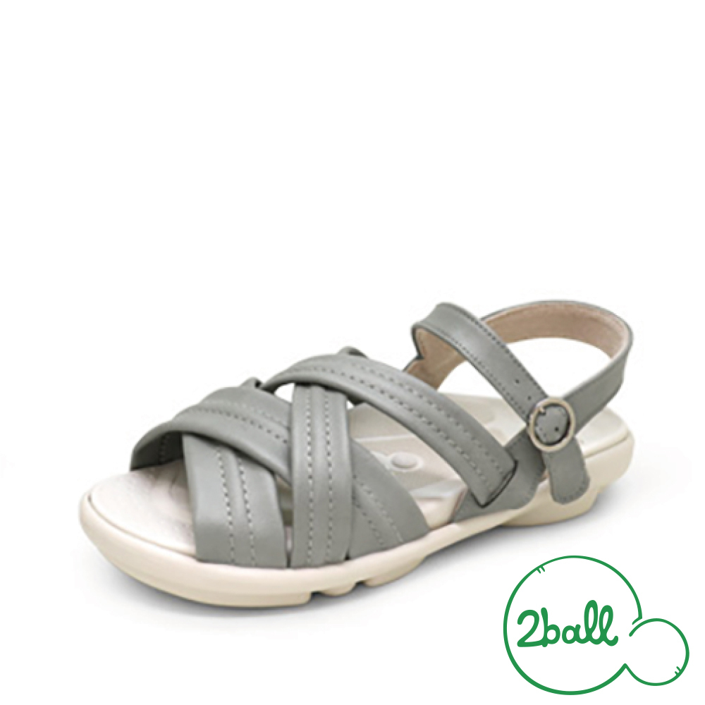 大阪樂步健康鞋 2ball 輕量編織交叉後帶涼鞋TB205(GBL-灰藍色)