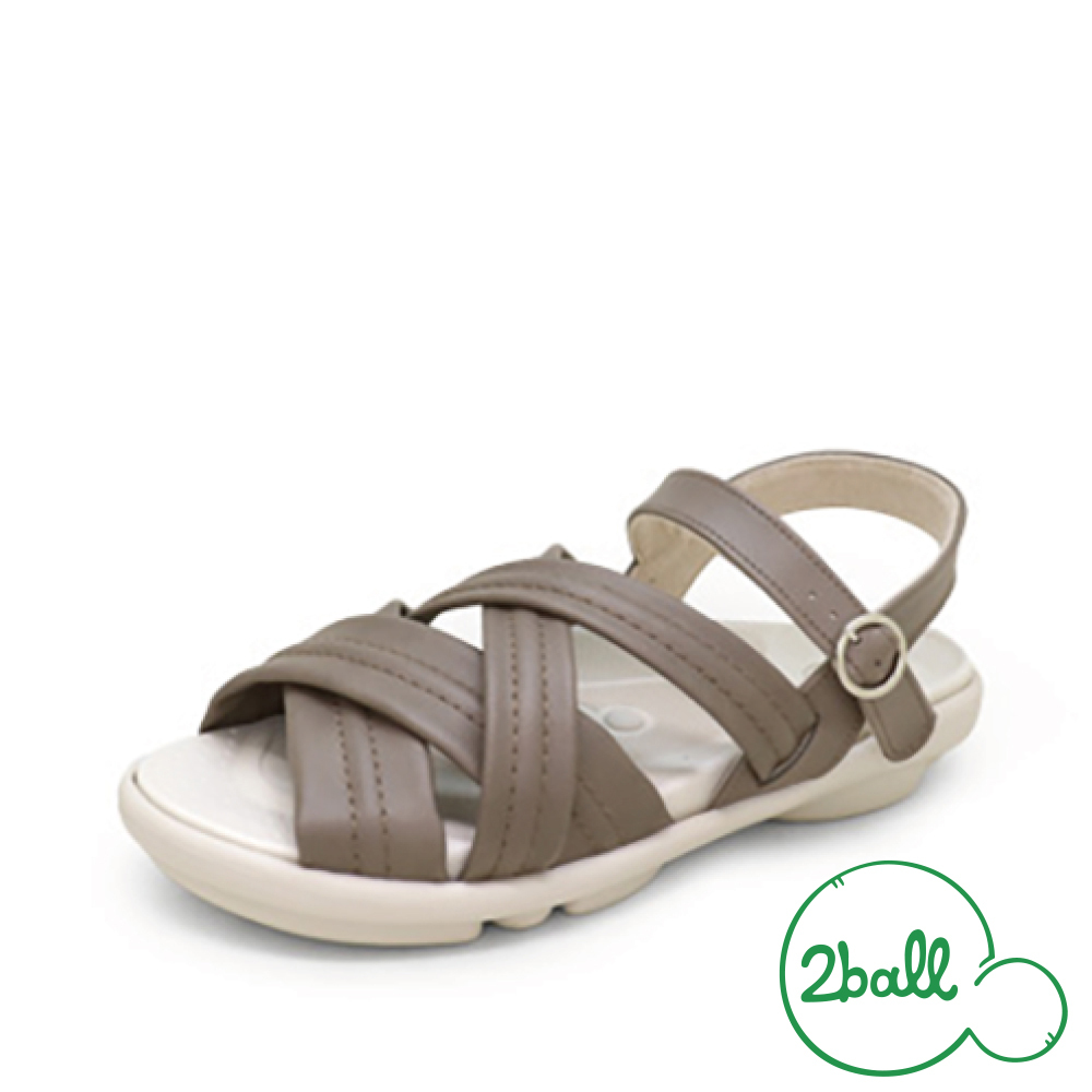 大阪樂步健康鞋 2ball 輕量編織交叉後帶涼鞋TB205(GRY-灰色)