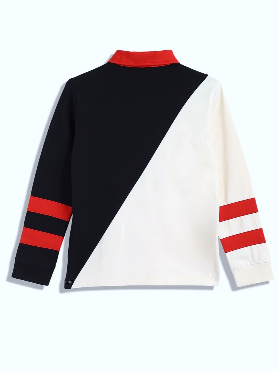 [S] TOMMY HILFIGER FIREWORKS/CALICO KIDS LONG SLEEVE COLORBLOCK RUGBY POLO, 71J4549-600 (STH1080)