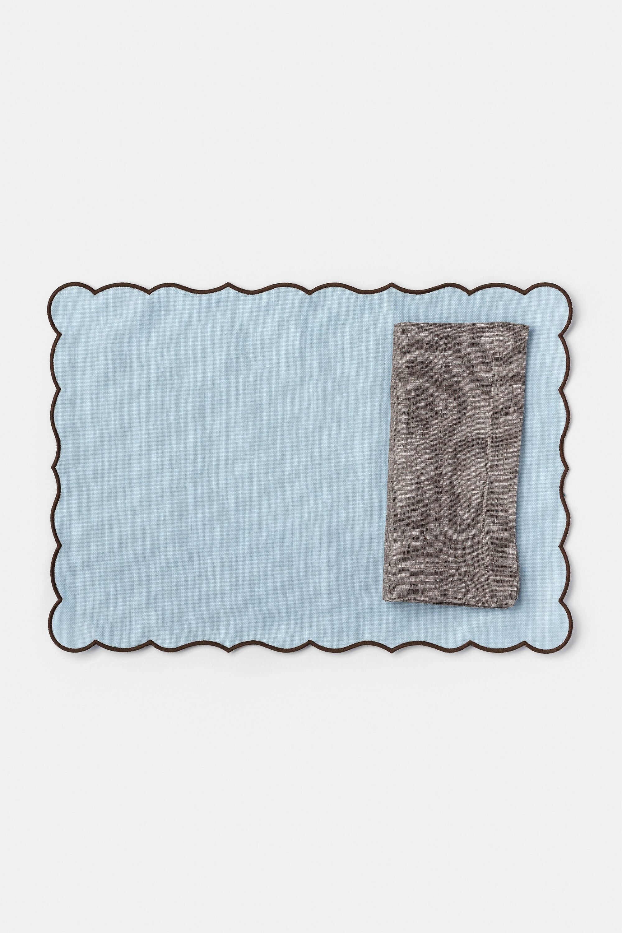 Lido 亞麻餐墊＿藍灰/咖啡