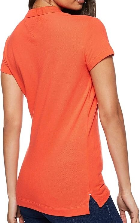 [S] TOMMY HILFIGER PEACH DUSK STRETCH COTTON SLIM FIT POLO DRESS, 76J4866-652 (STH1278)