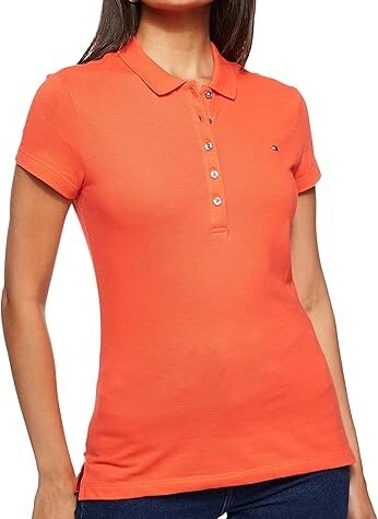 [S] TOMMY HILFIGER PEACH DUSK STRETCH COTTON SLIM FIT POLO DRESS, 76J4866-652 (STH1278)