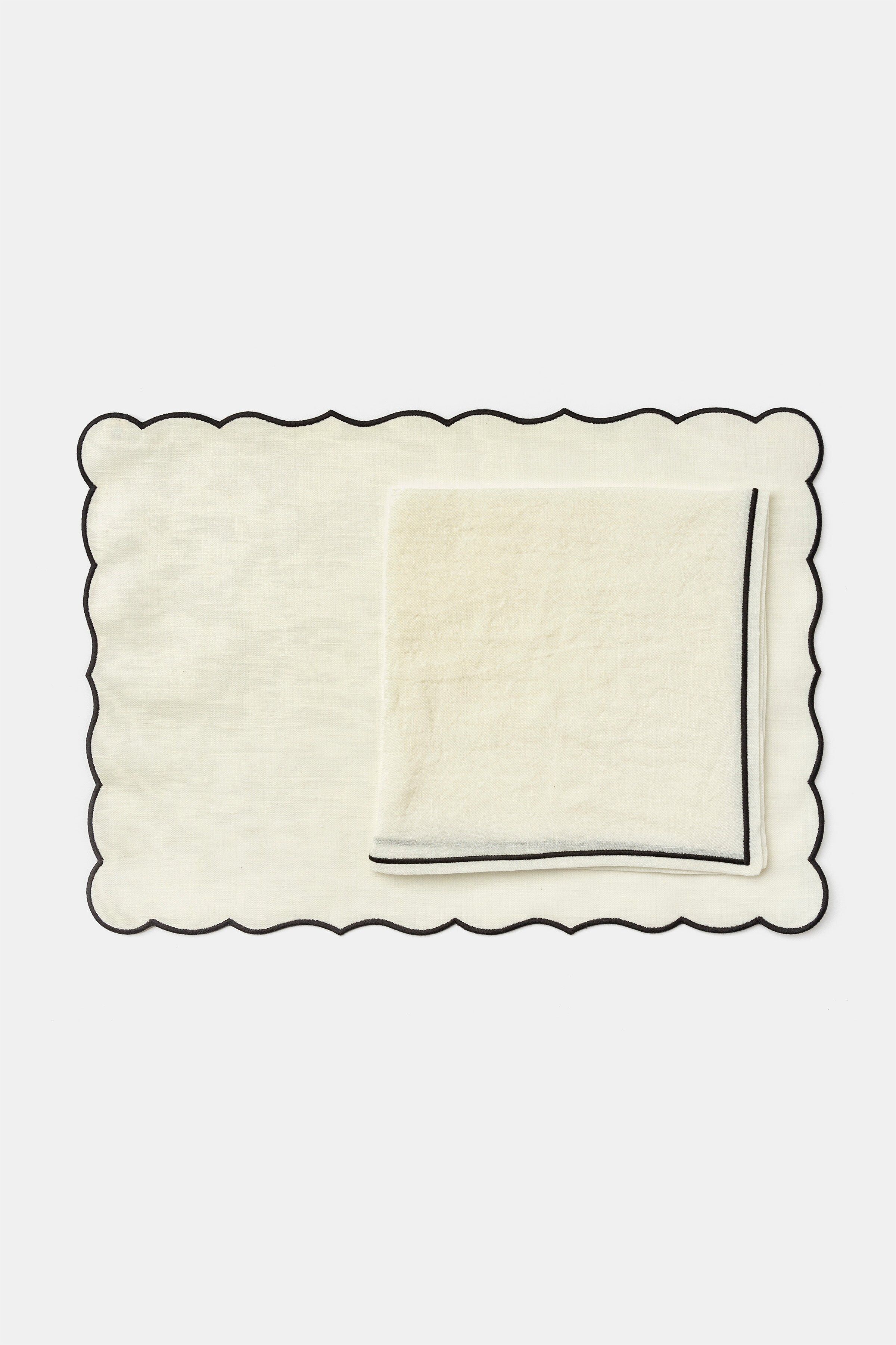 Lido 亞麻餐墊＿白/黑