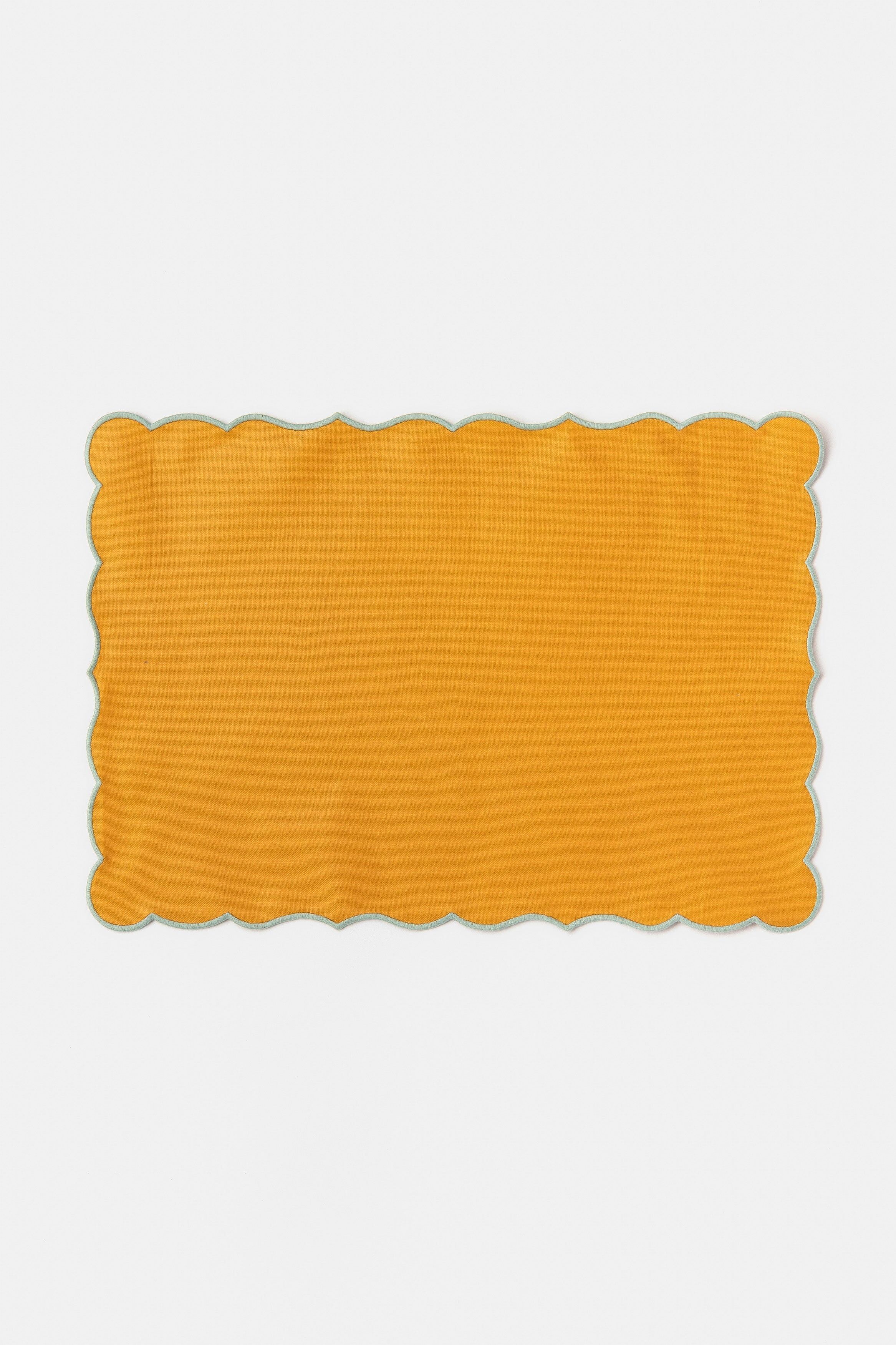 Lido 亞麻餐墊＿橘/淺藍