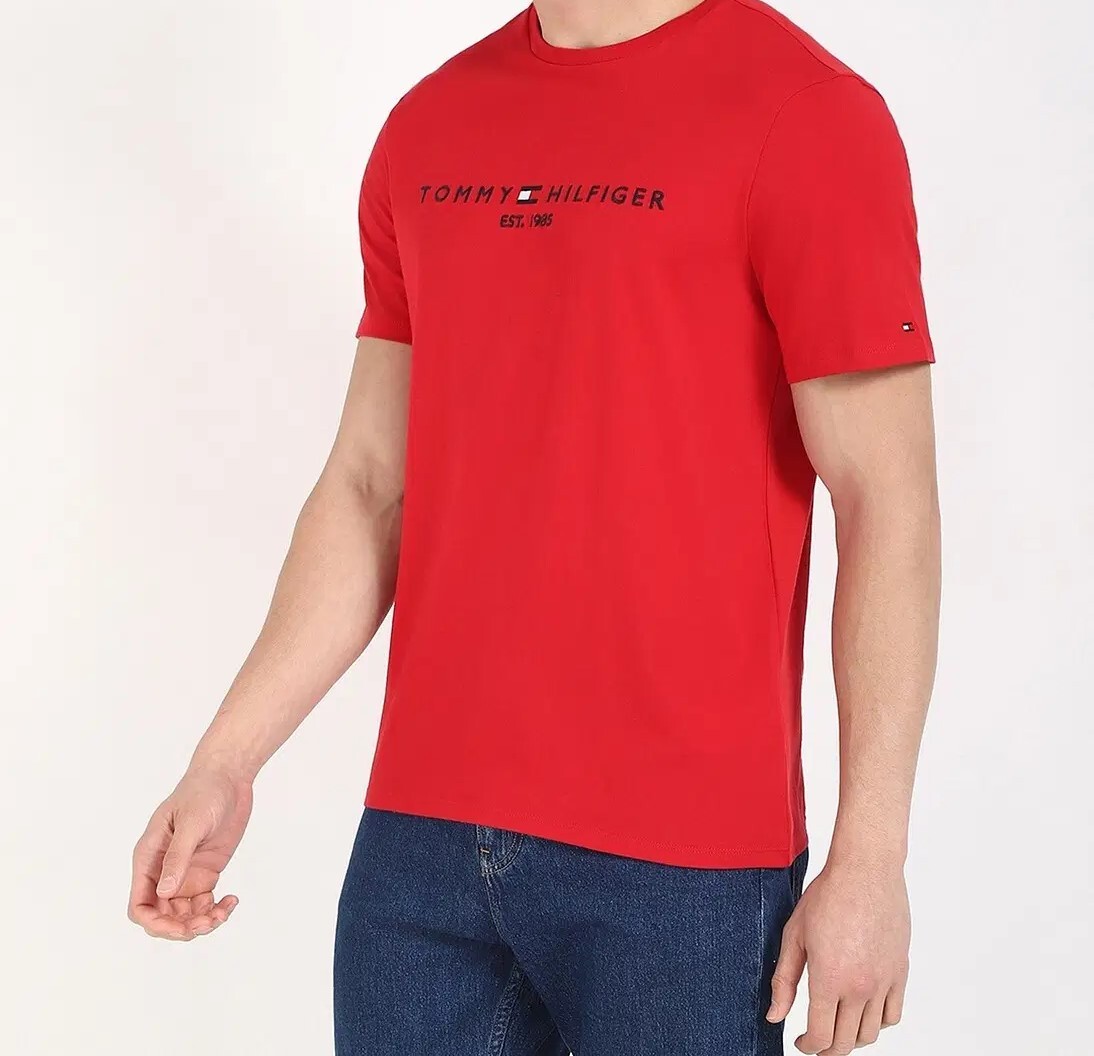 [S] TOMMY HILFIGER TOMMY HILFIGER TOMMY DARK LOGO T-SHIRT,RED, 78J6318-600-D10 (STH1131)