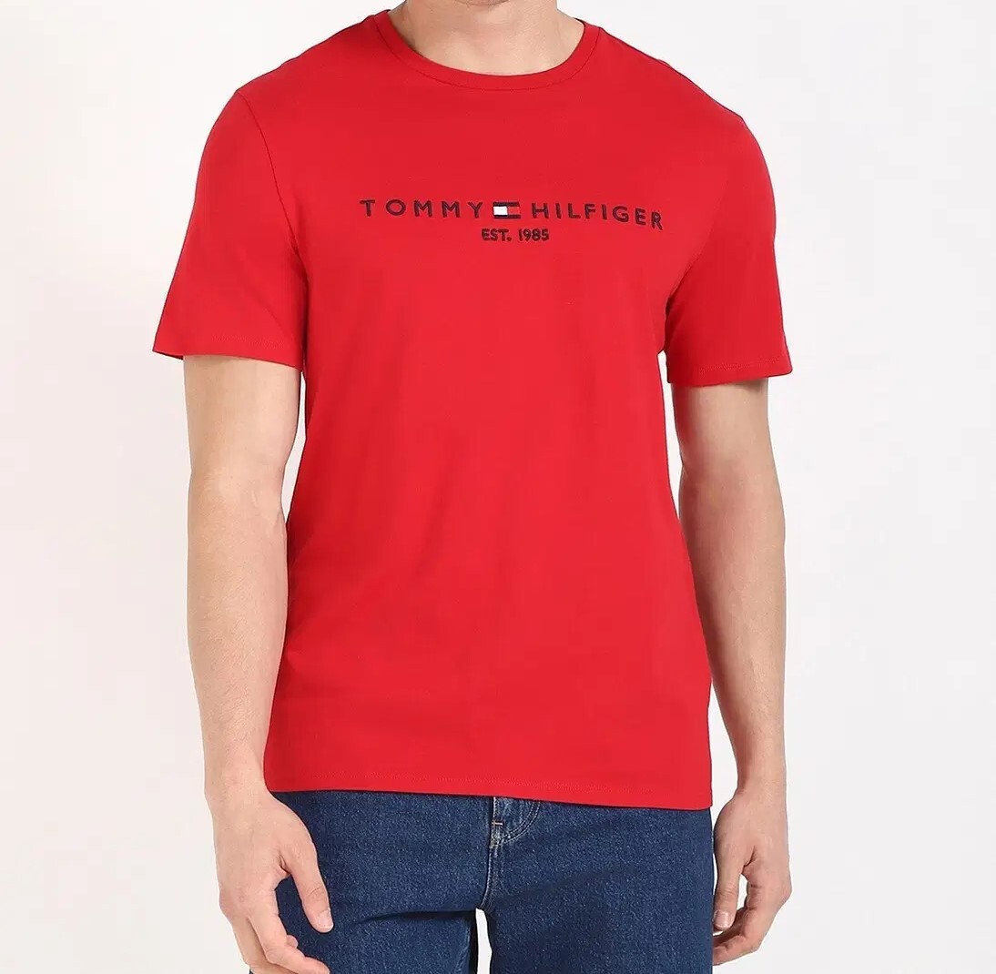 [S] TOMMY HILFIGER TOMMY HILFIGER TOMMY DARK LOGO T-SHIRT,RED, 78J6318-600-D10 (STH1131)