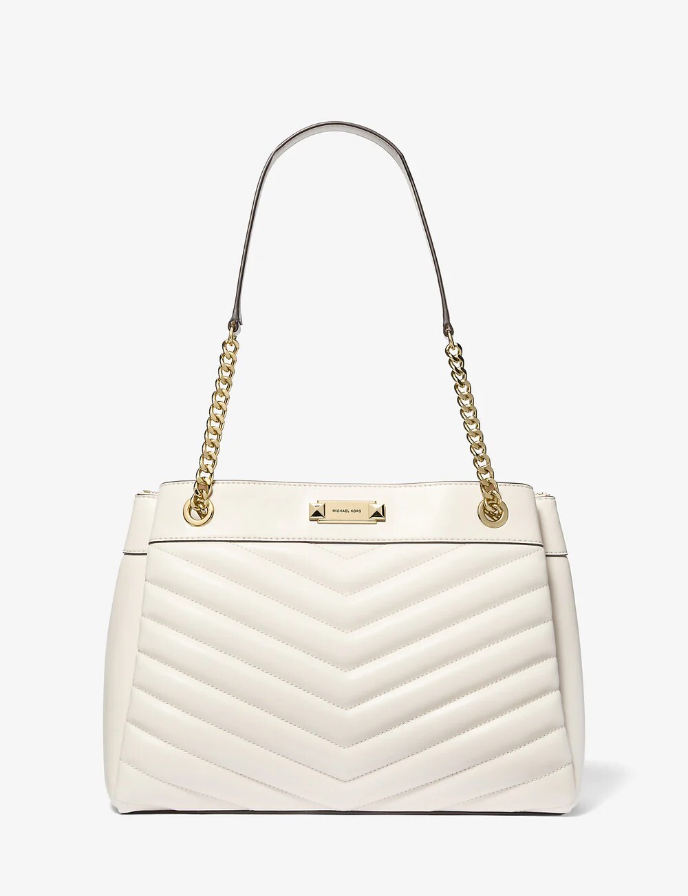 [S] MICHAEL KORS 35R4GWHT6U WHITNEY MD CHAIN SHOULDER TOTE,LT CREAM, 196237486554 (SMK1072)