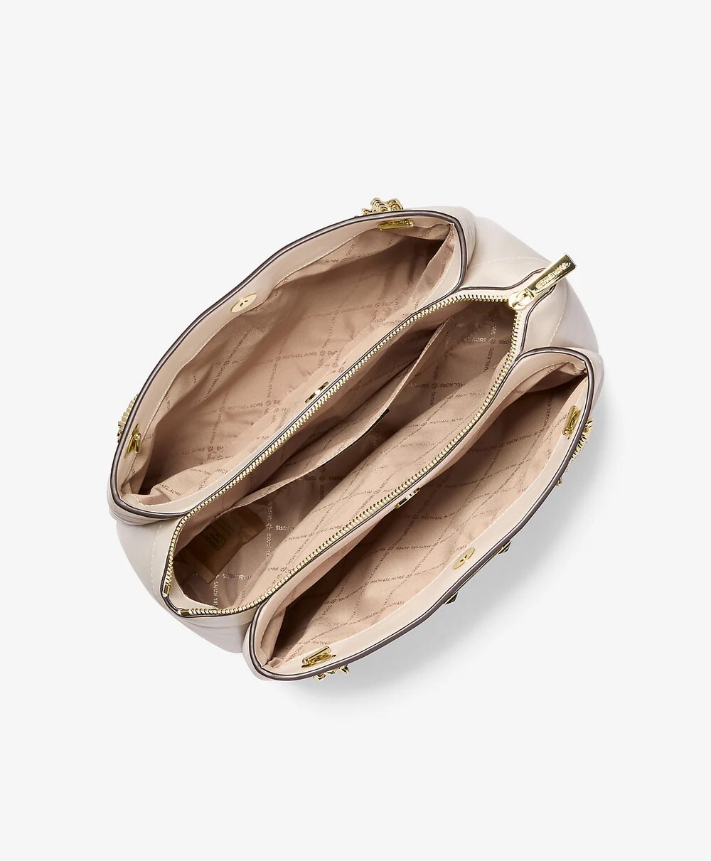 [S] MICHAEL KORS 35R4GWHT6U WHITNEY MD CHAIN SHOULDER TOTE,LT CREAM, 196237486554 (SMK1072)