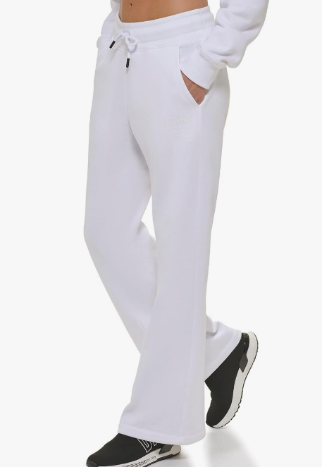 [S] DKNY REPEAT LOGO TRACK PANTS WITH POCKET,WHITE, DP2P3251-WHT FINAL SALE (SD426)