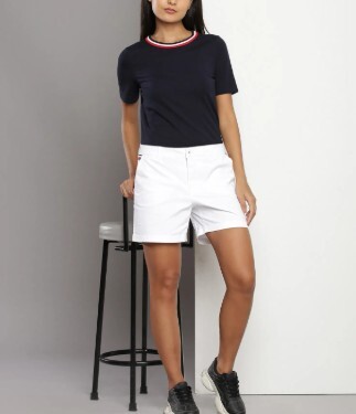 [S] TOMMY HILFIGER STRIPE COLLAR CREWNECK T-SHIRT,NAVY, 76J3049-410 [FINAL SALE] (STH380)