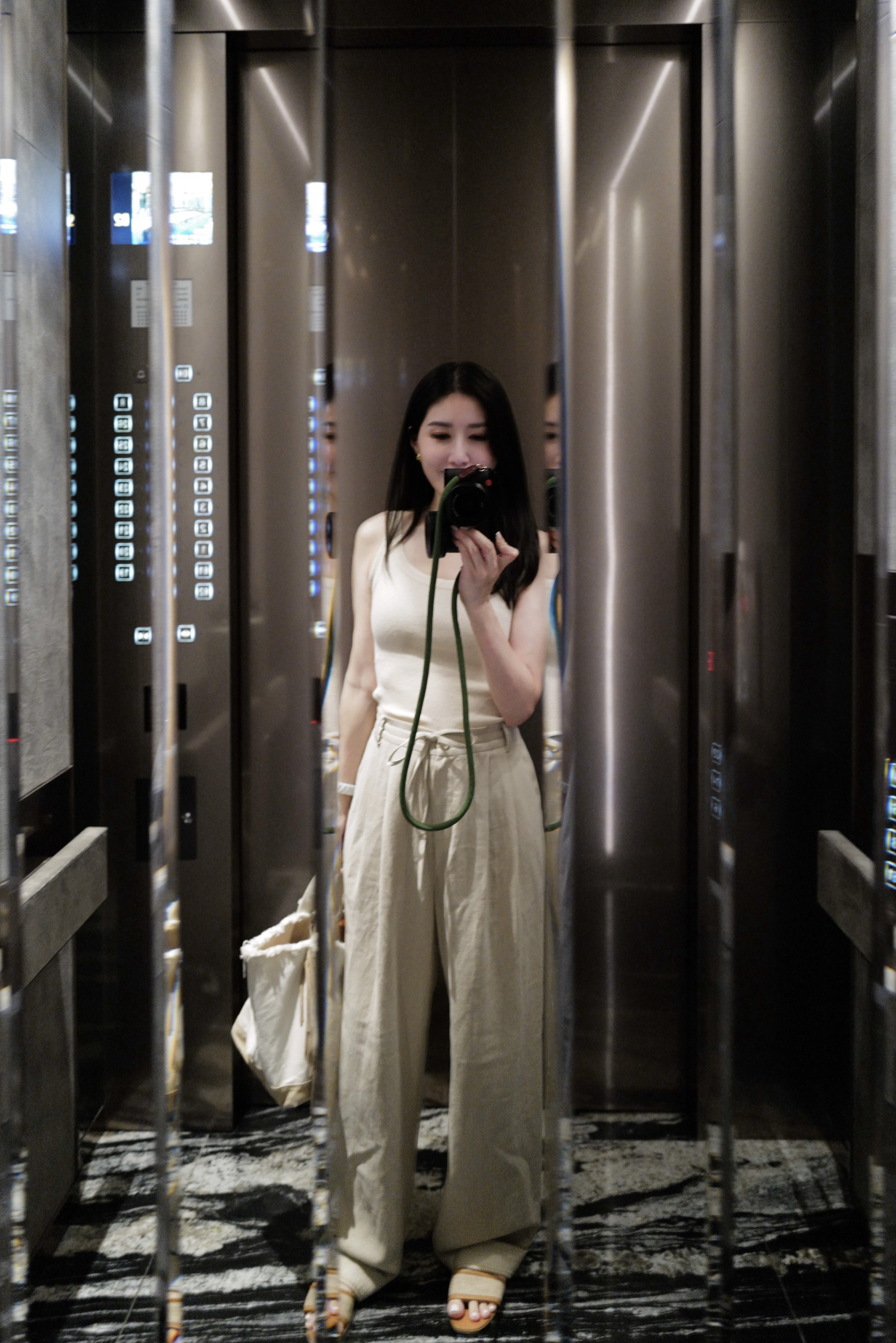 PA04  精緻壓褶綁帶亞麻褲