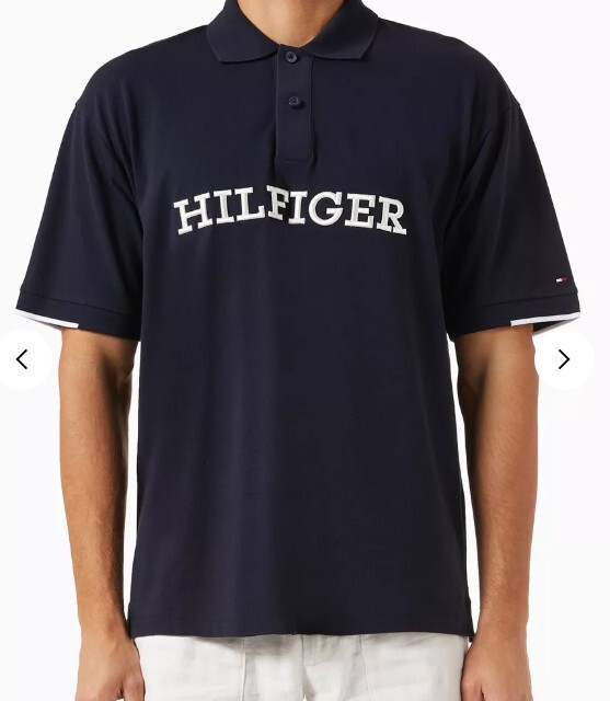 [S] TOMMY HILFIGER REGULAR FIT EMBROIDERED MONOTYPE POLO,NAVY, 78JA892-410 (STH860)
