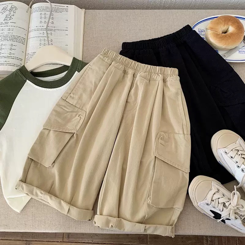 休閒雙口袋工裝褲