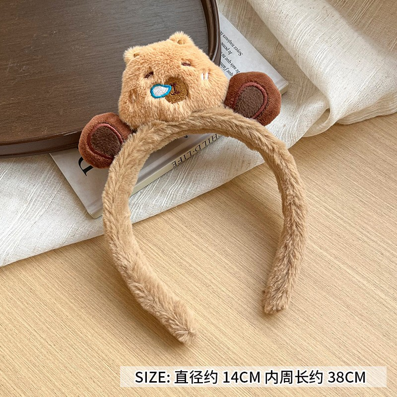Cute Double-Paw Flower Capybara Headband