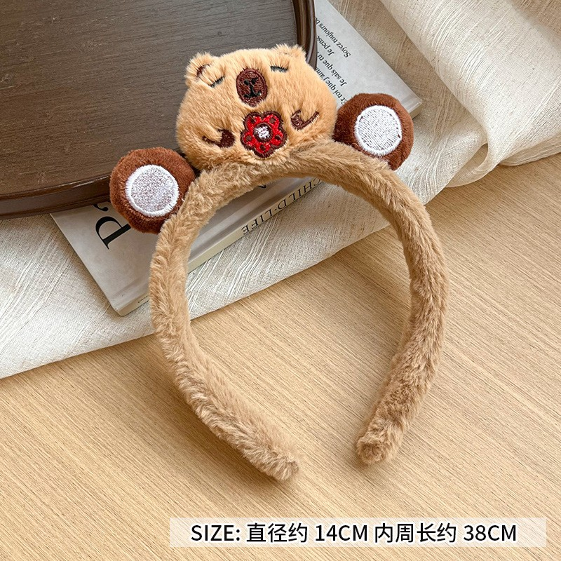 Cute Double-Paw Flower Capybara Headband