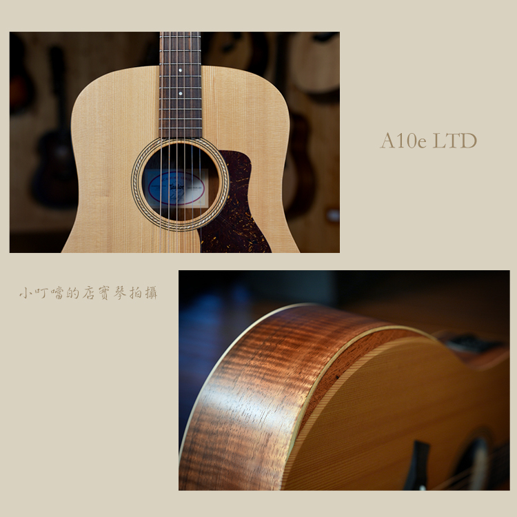 Taylor A10e LTD 烘烤雲杉 面單 夏威夷相思木背側板 X Bracing 附原廠琴袋 墨廠 Academy A10e