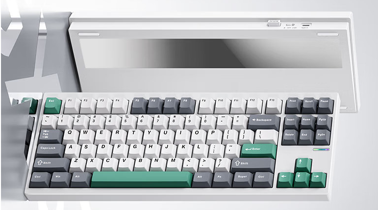 （2026新年限時優惠）Mchose GX87 Three Mode Mechanical Keyboard 抹茶拿鐵軸 - 雲山白