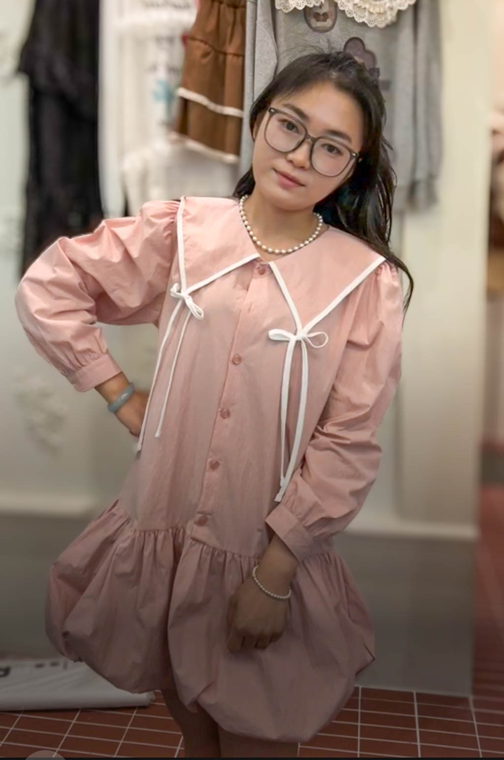 🥰PM_K2527  ▶️雙蝴蝶結領 上衣 👉B:100cm L:80cm