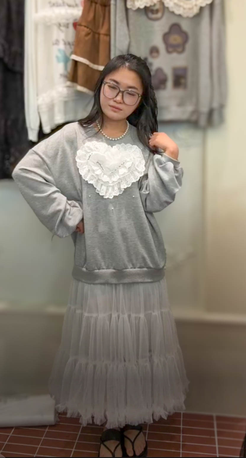 🥰PM_K2535  ▶️兩件式 愛心上衣+雪紡裙 👉B:130cm W:cm H:cm L:122cm