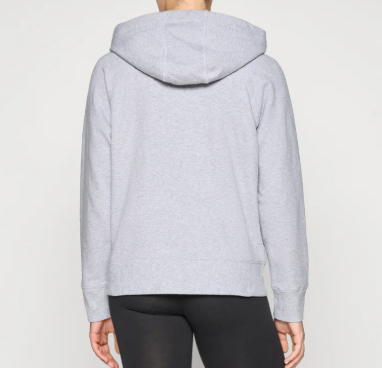[S] DKNY PEARL GREY HEATHER TWO TONE LOGO DRAWCORD ZIP HOODIE, DP5J9510-PLG (SD1453)