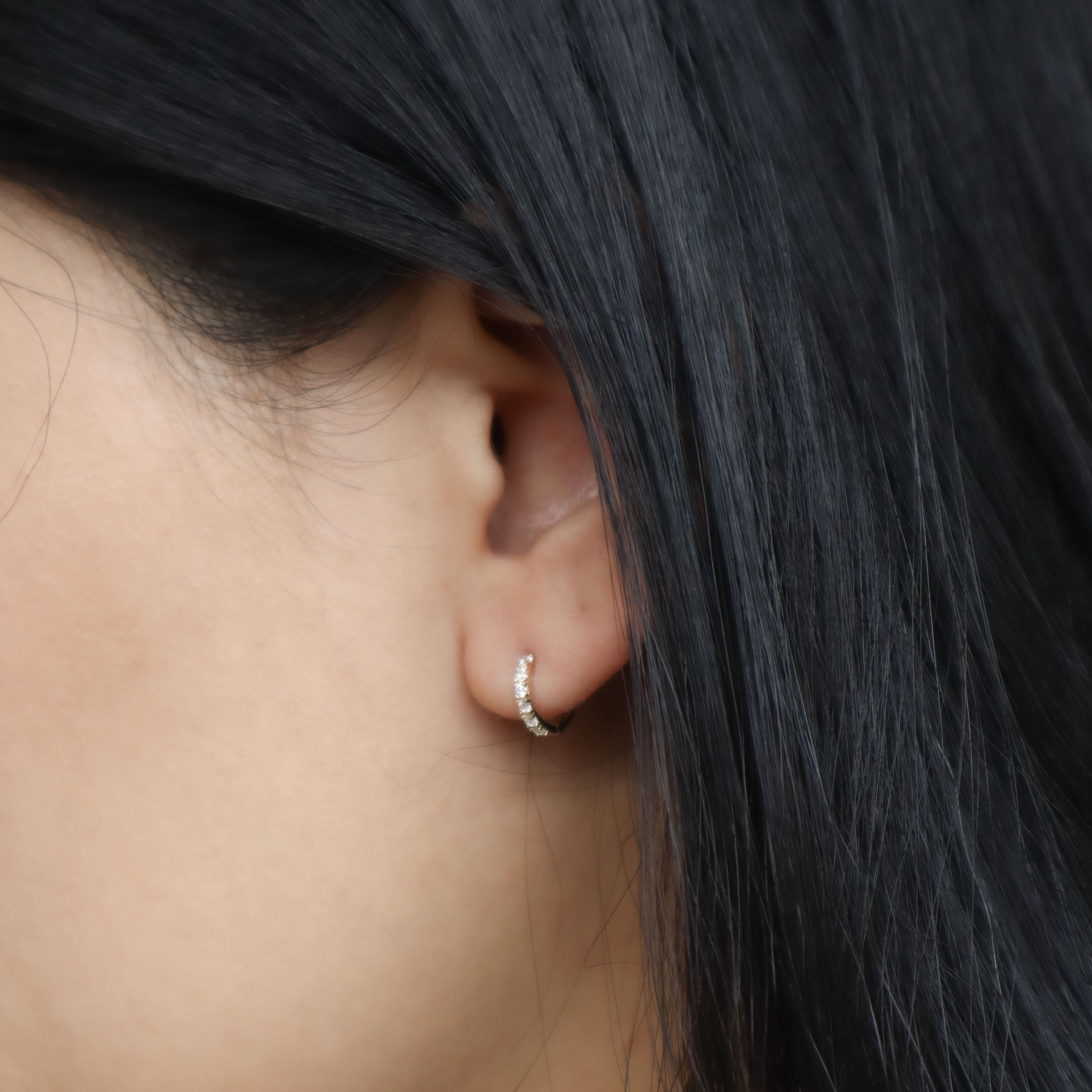 10K/排鑽單圈耳環