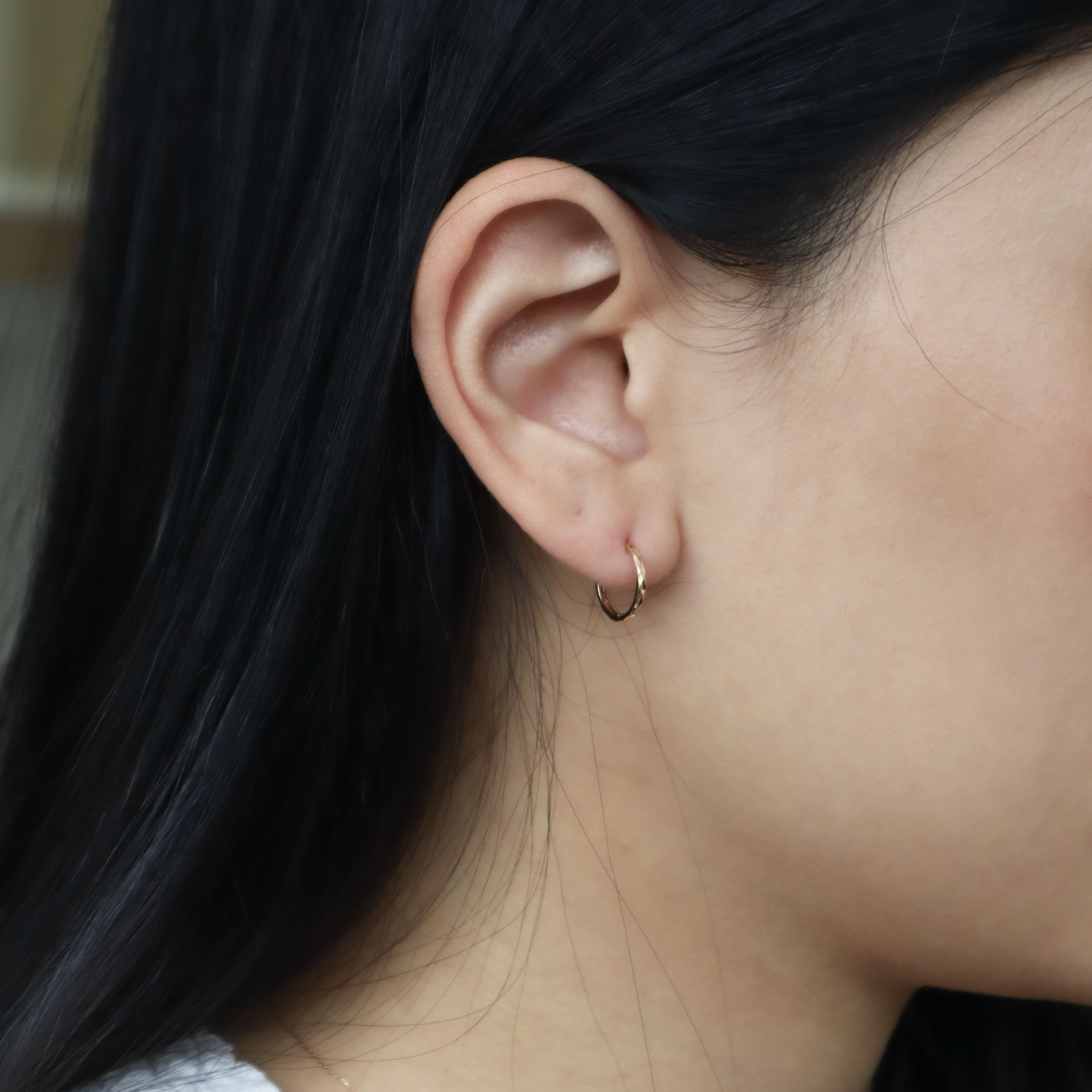 10K/細款菱線圈式耳環