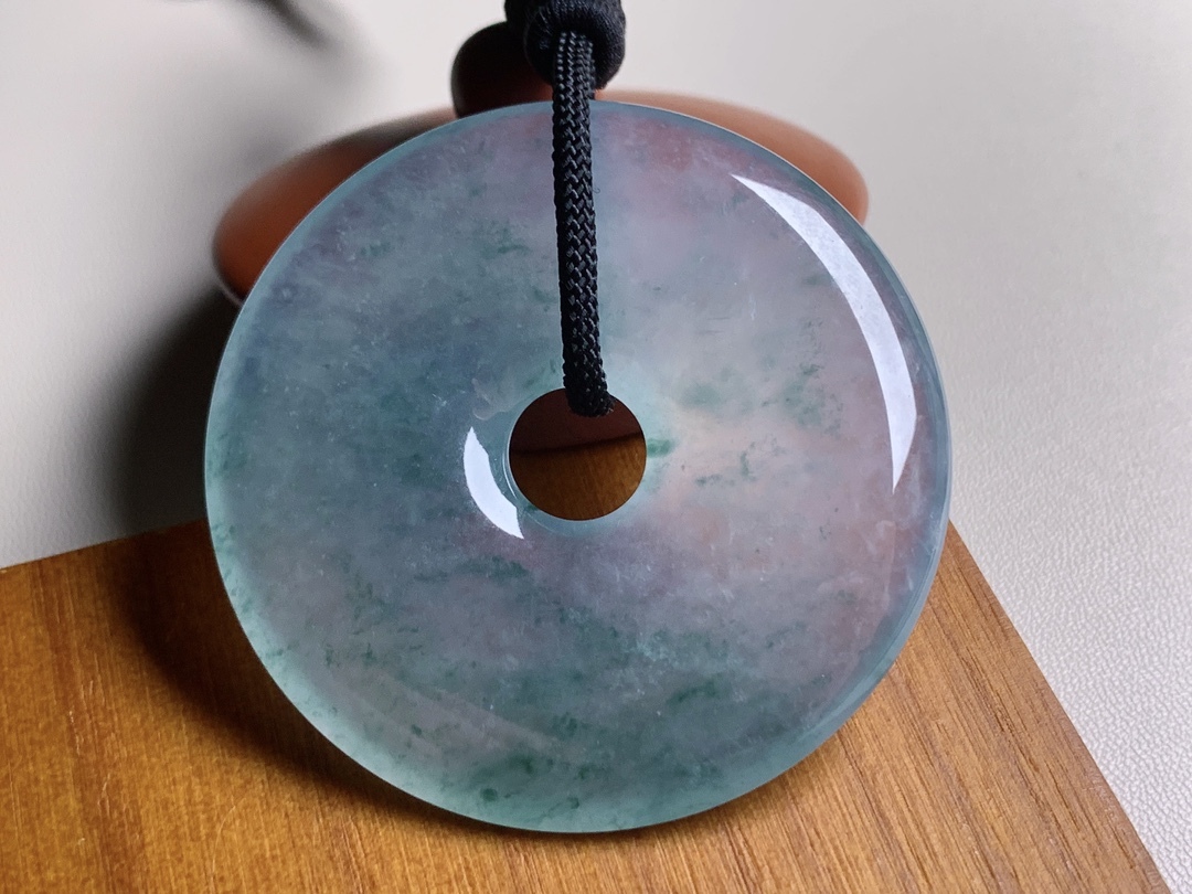 723739 翡翠玻璃種飄彩大懷古 (51.6mm直徑)