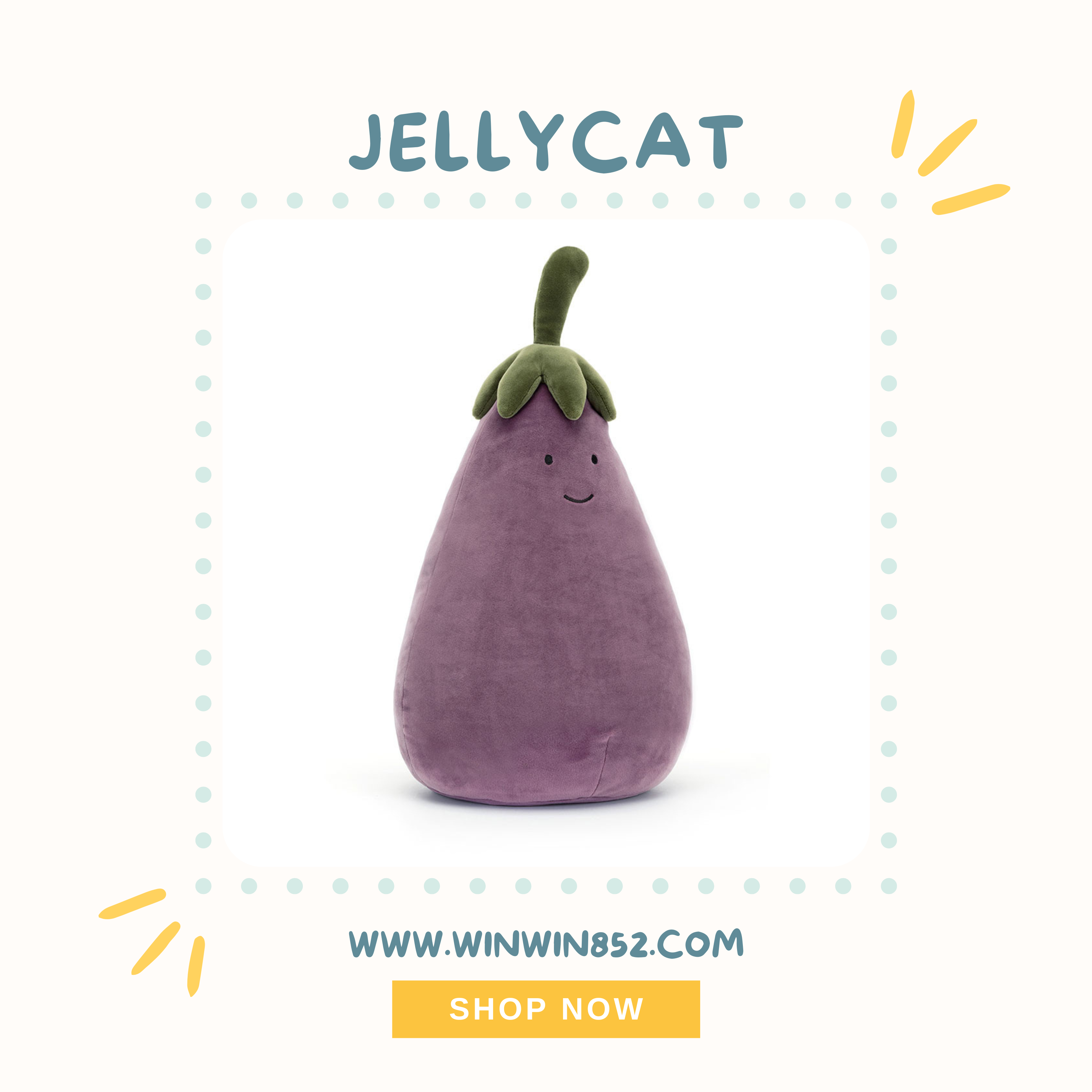 Jellycat Amuseables Aubergine Large Size 40cm
