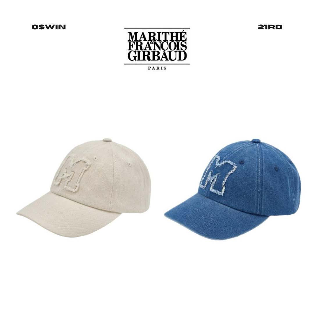 韓國 MFG 字母M復古磨邊 牛仔棒球帽