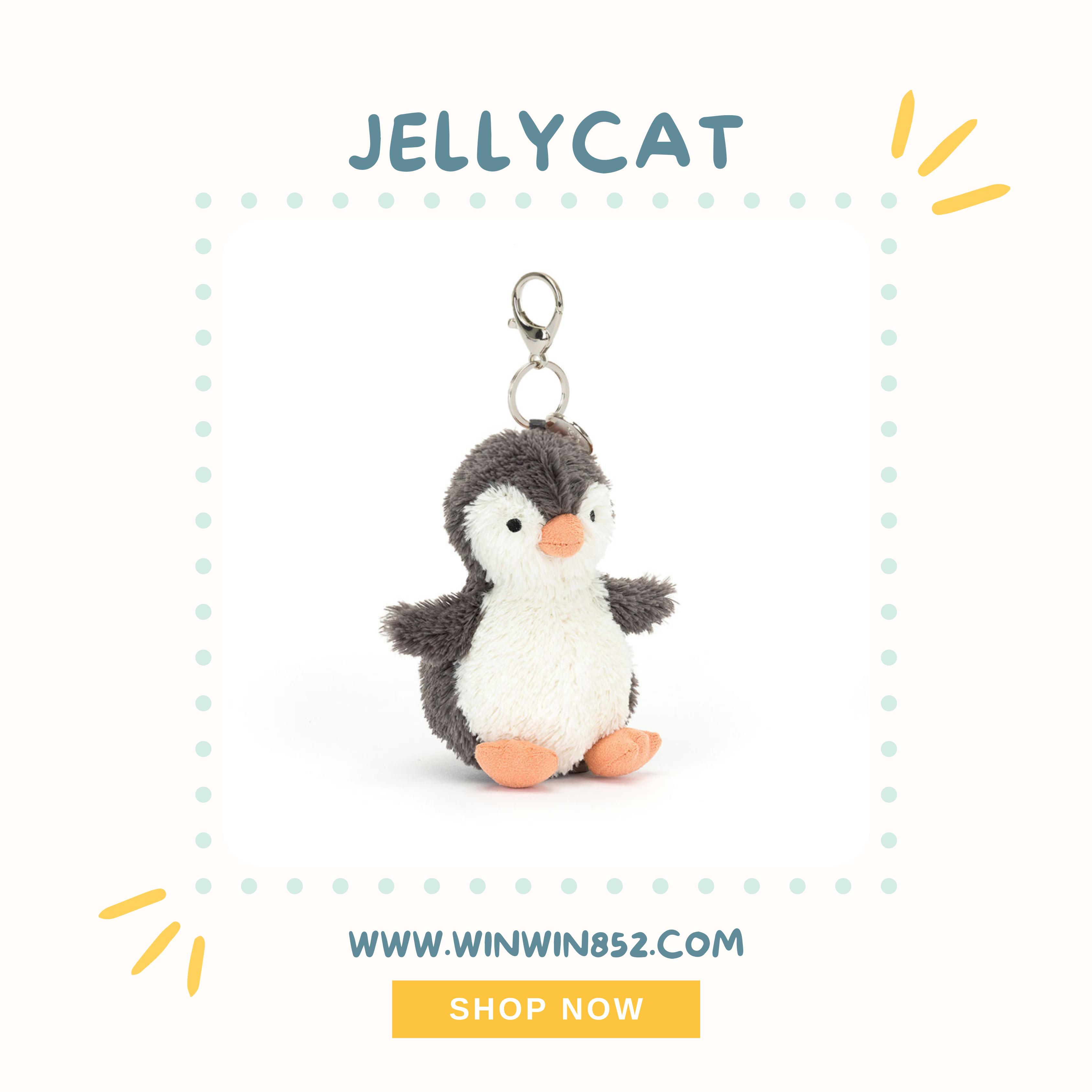 Jellycat Peanut Penguin Bag Charm